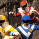 The three heroes of Sun Vulcan: Red VulEagle Ryuusuke, Blue VulShark Kin’ya, and Yellow VulPanther, Asao.